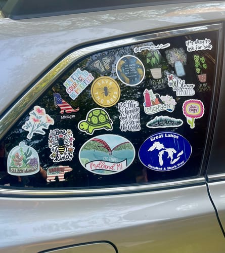 Customer photo review of Mason Jar Floral Cottagecore Clear Sticker