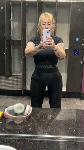Customer photo review of Leggings Extra Sex-Push Up Corsage Black Skin