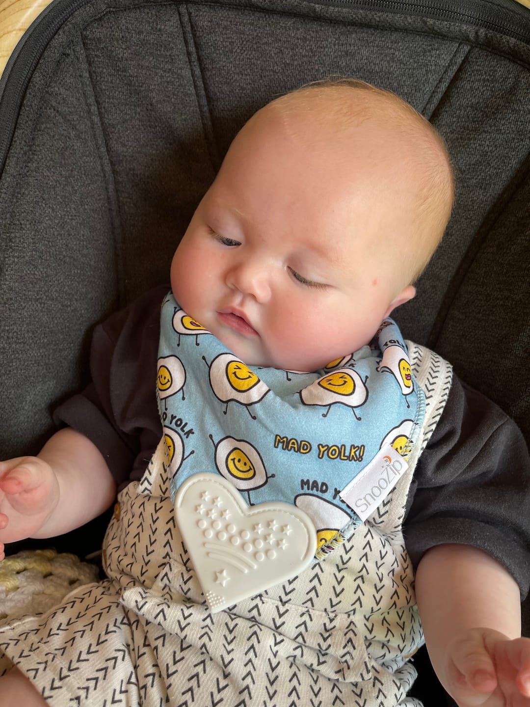 Customer photo review of Mad Yolk Teething Bib