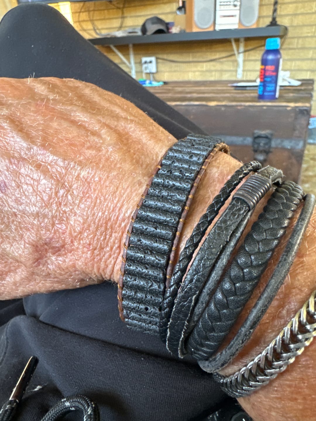 Customer photo review of Men's Lava Stone Bracelet