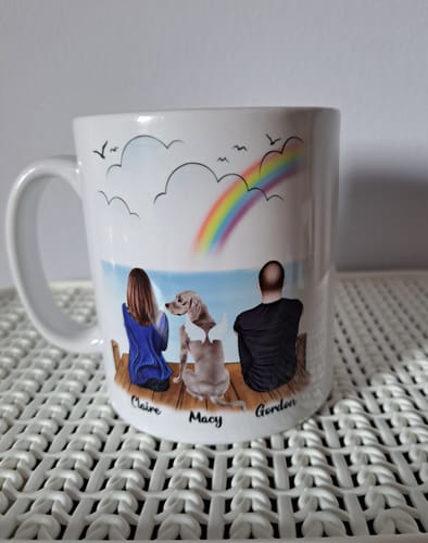 Customer photo review of Couple & Dogs - Life is better with a dog Personalised Mug