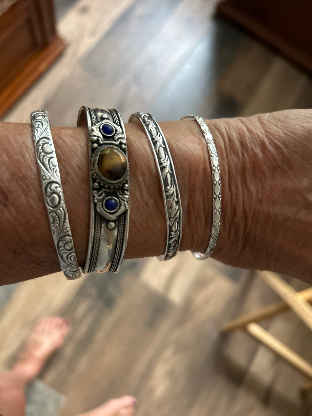 Customer photo review of Tigers Eye Bohemian Cuff Bracelet