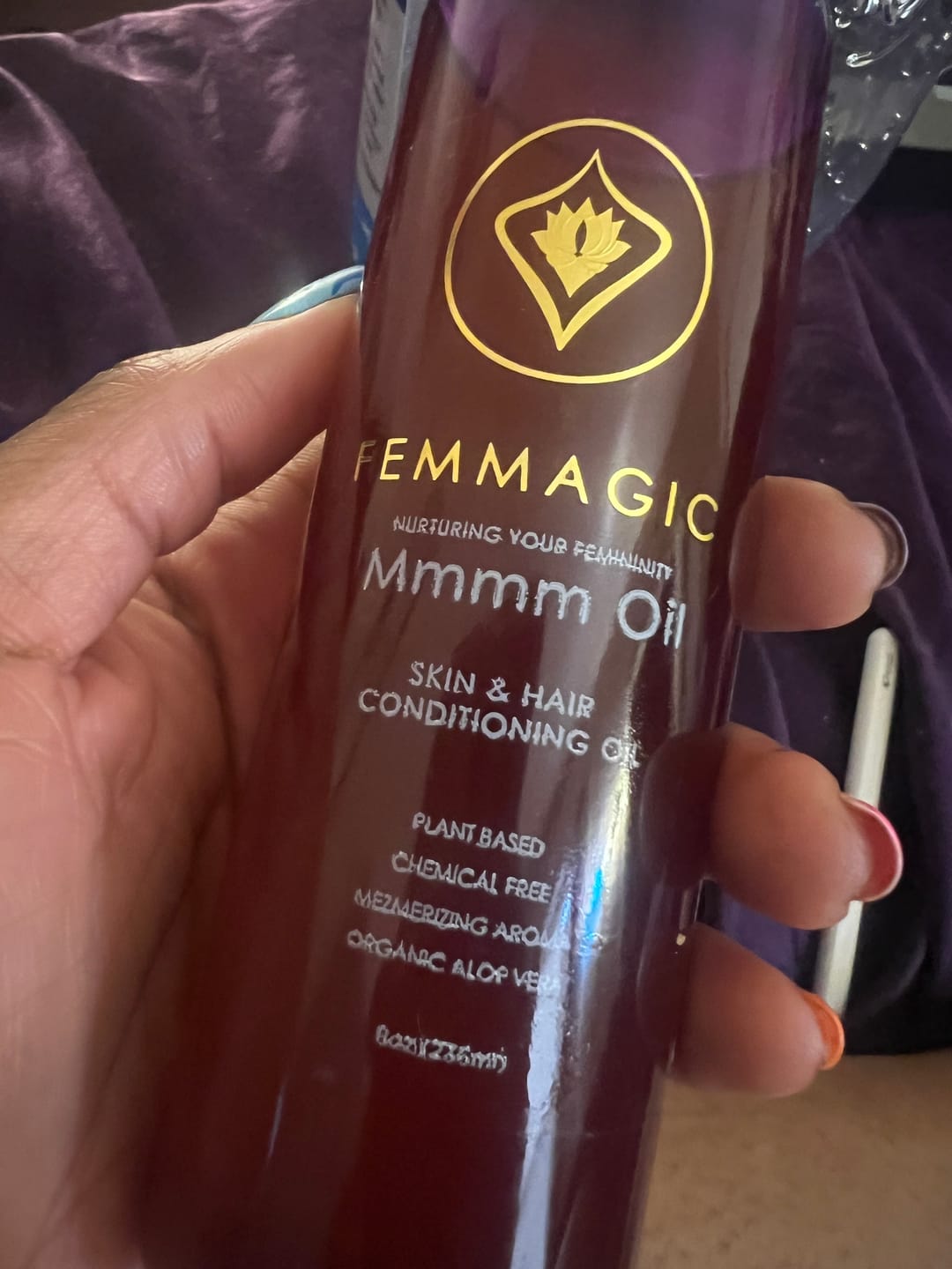 Customer photo review of Mmmm Oil (8 Oz)