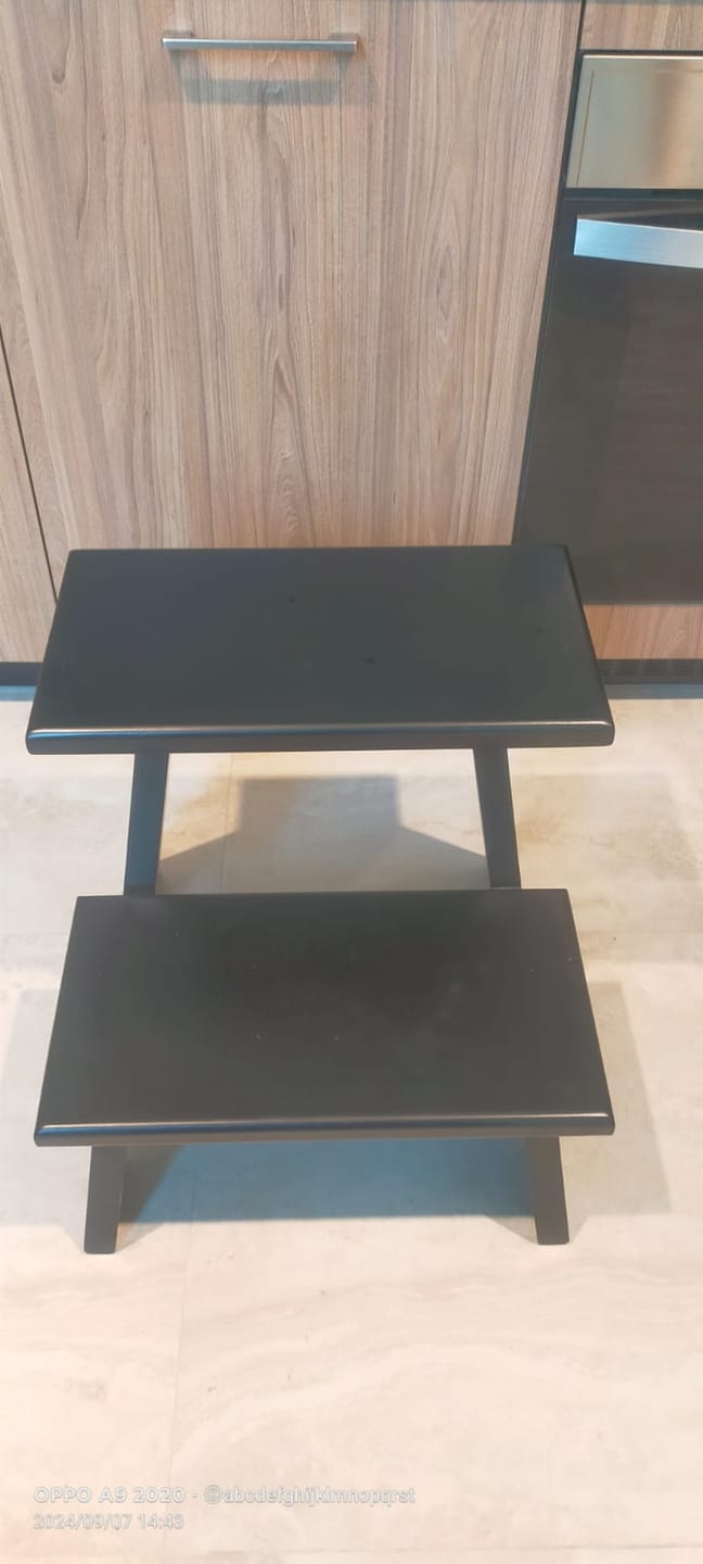 Customer photo review of Teak Wood 2-Step Stool