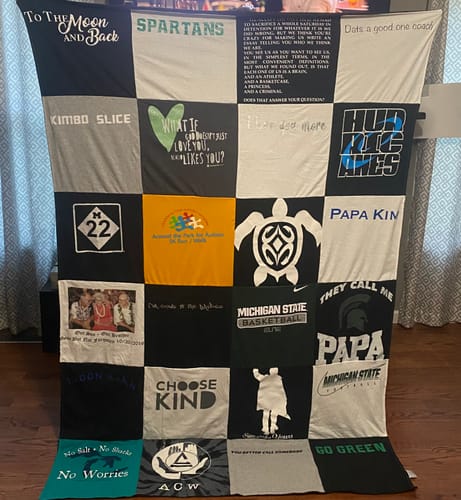 T-shirt quilt from michigan state university by Mary from MI