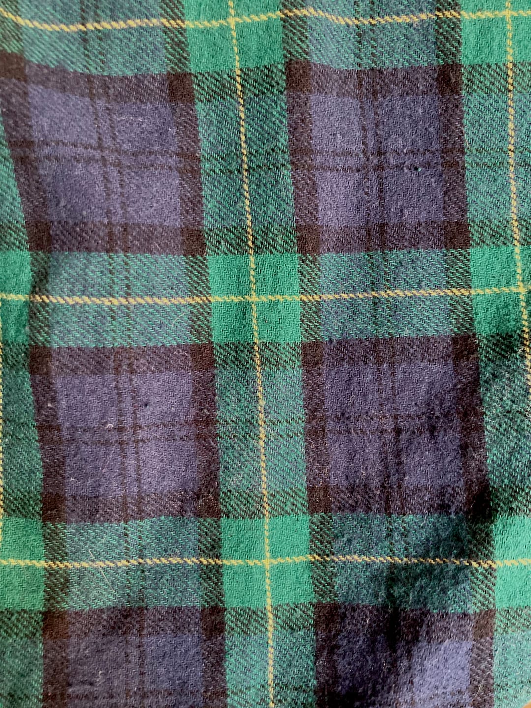 Customer photo review of Navy and Green Tartan Brushed Cotton Fabric
