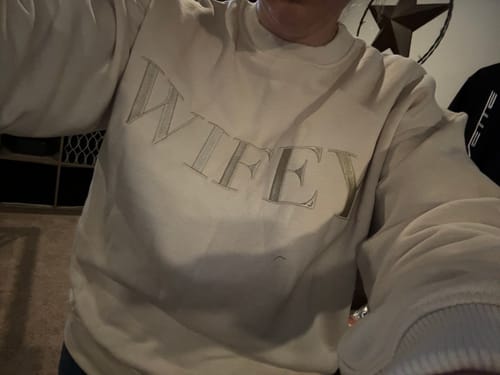 Customer photo review of Wifey Statement Sweatshirt - Champagne