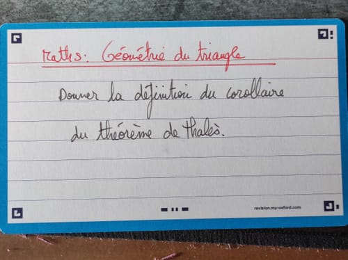 Avis photo d'un client sur Flashcards FLASH 2.0 OXFORD # 80 cartes 7,5 x 12,5 cm - ligné