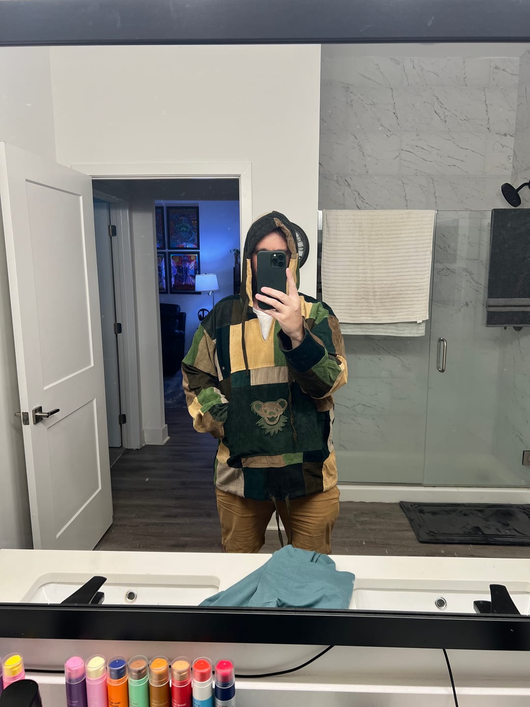 Customer photo review of Grateful Dead Dancing Bear Patchwork Hoodie
