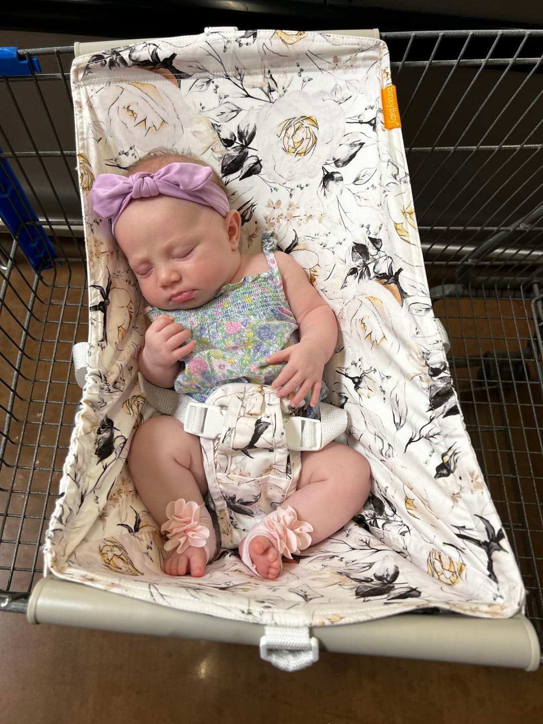 Customer photo review of Baby Shopping Cart Hammock - Coming Up Roses Beautiful Floral Print