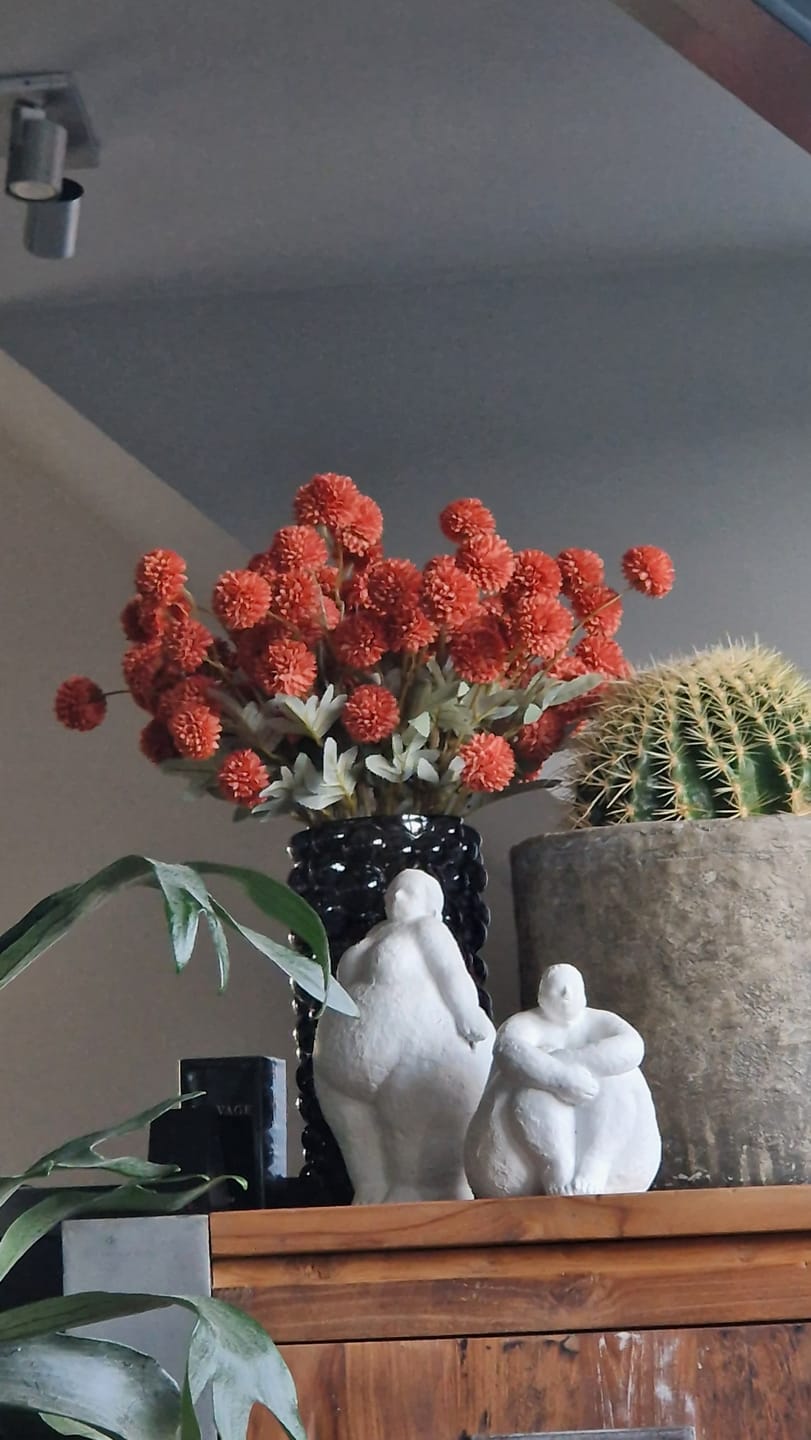 Customer photo review of Zijden Kiku Bloemen - Omber