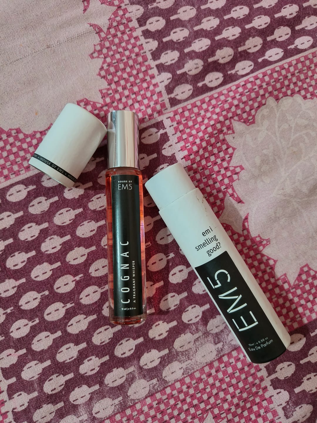 Customer photo review of EM5™ C0GNAC Unisex Perfume for Men & Women | Woody Amber Warm Spicy Accords Fragrance | Luxury Gift for Him / Her | Variants Available: 50 ml Spray / 15 ml Spray / 10 ml Non-Alcoholic Roll On