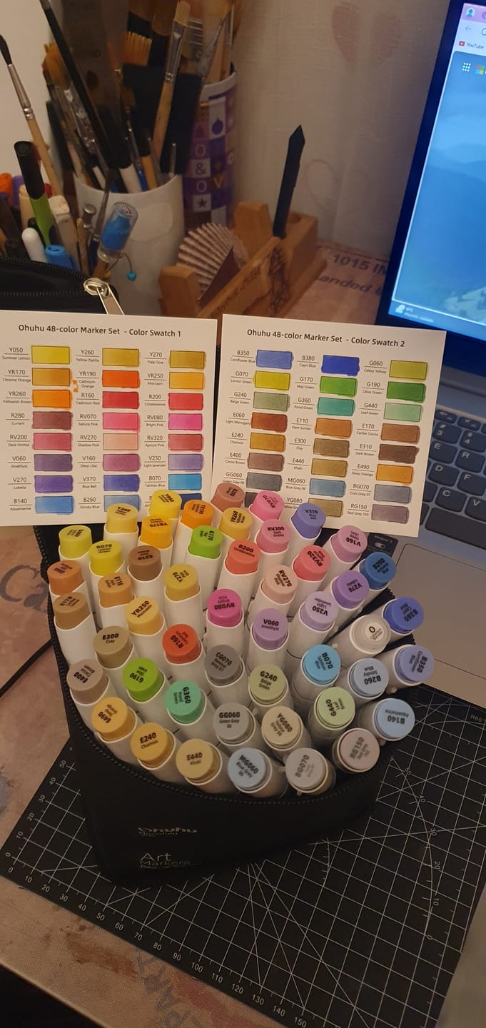 Customer photo review of Ohuhu - Set 48 Marcadores al Alcohol Honolulu A Doble Punta Mid Tones