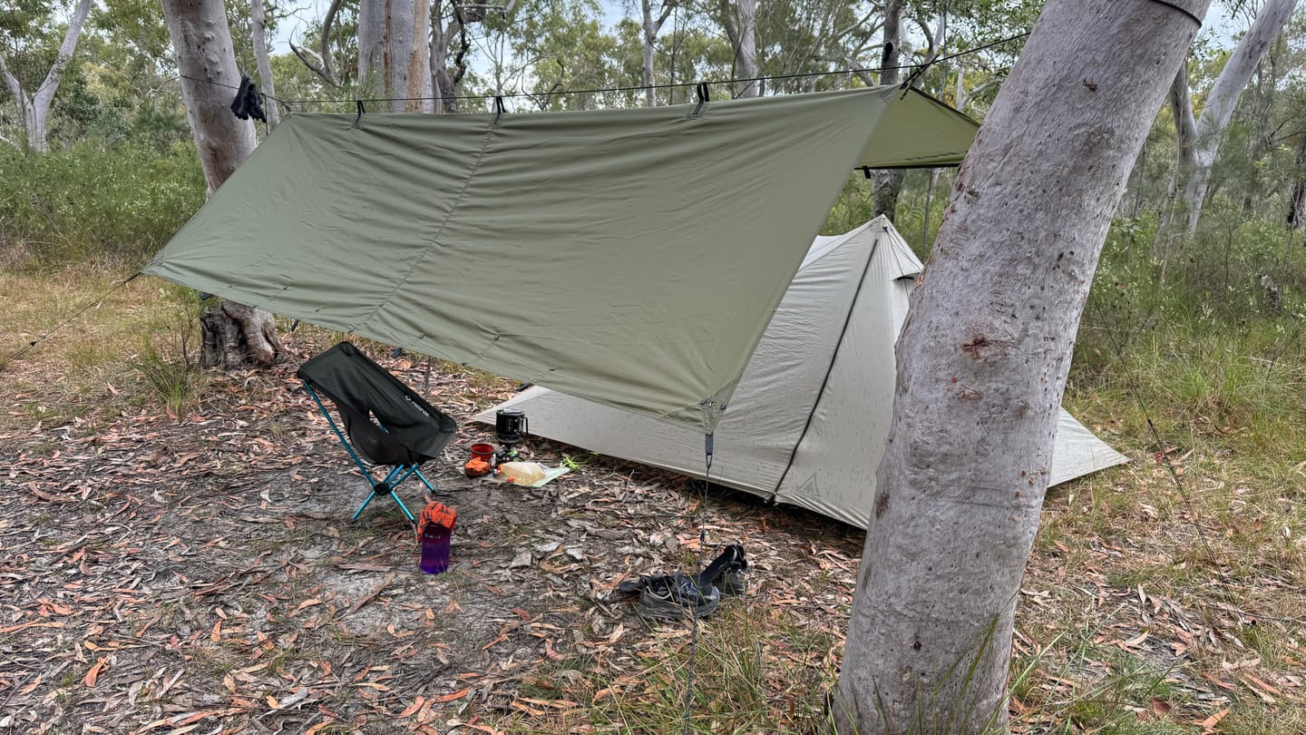 Customer photo review of 2.8m x 1.8m Lightweight Hoochie Tarp