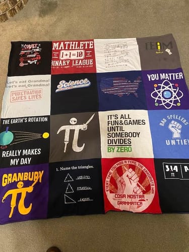 T-shirt quilt from granbury high school by Vicky from TX