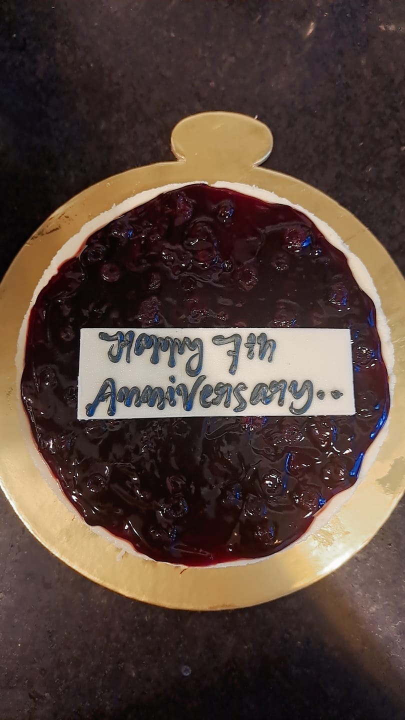 Customer photo review of Blueberry Baked Cheesecake