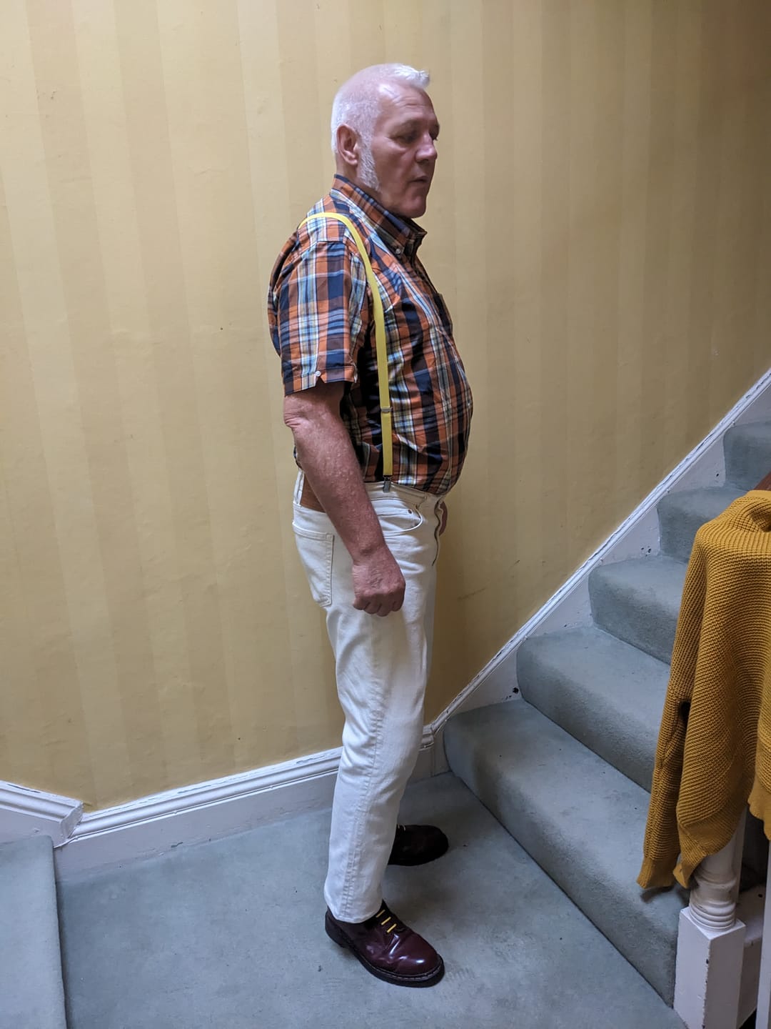 Customer photo review of Burgundy & Mustard Check Shirt- CK-51 - UP TO 5XL