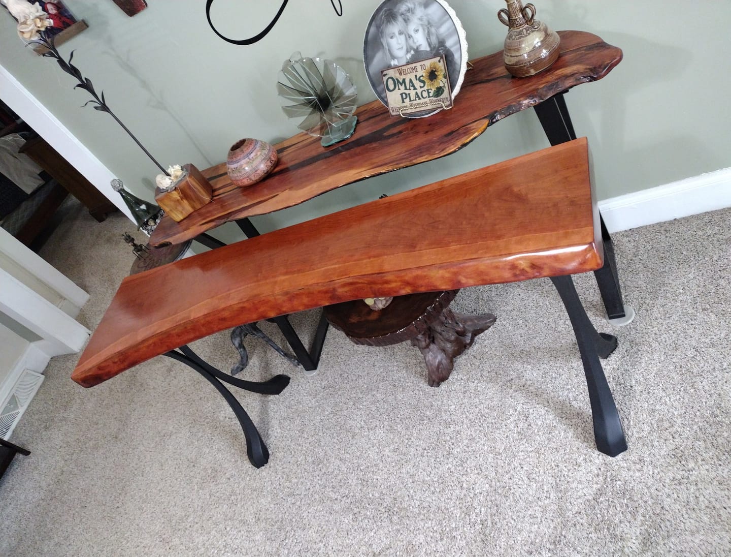 Customer photo review of Console Table Legs 28H 16W Handmade Metal Design 209 Xeni