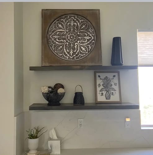 Customer photo review of Rustic Floating Shelves