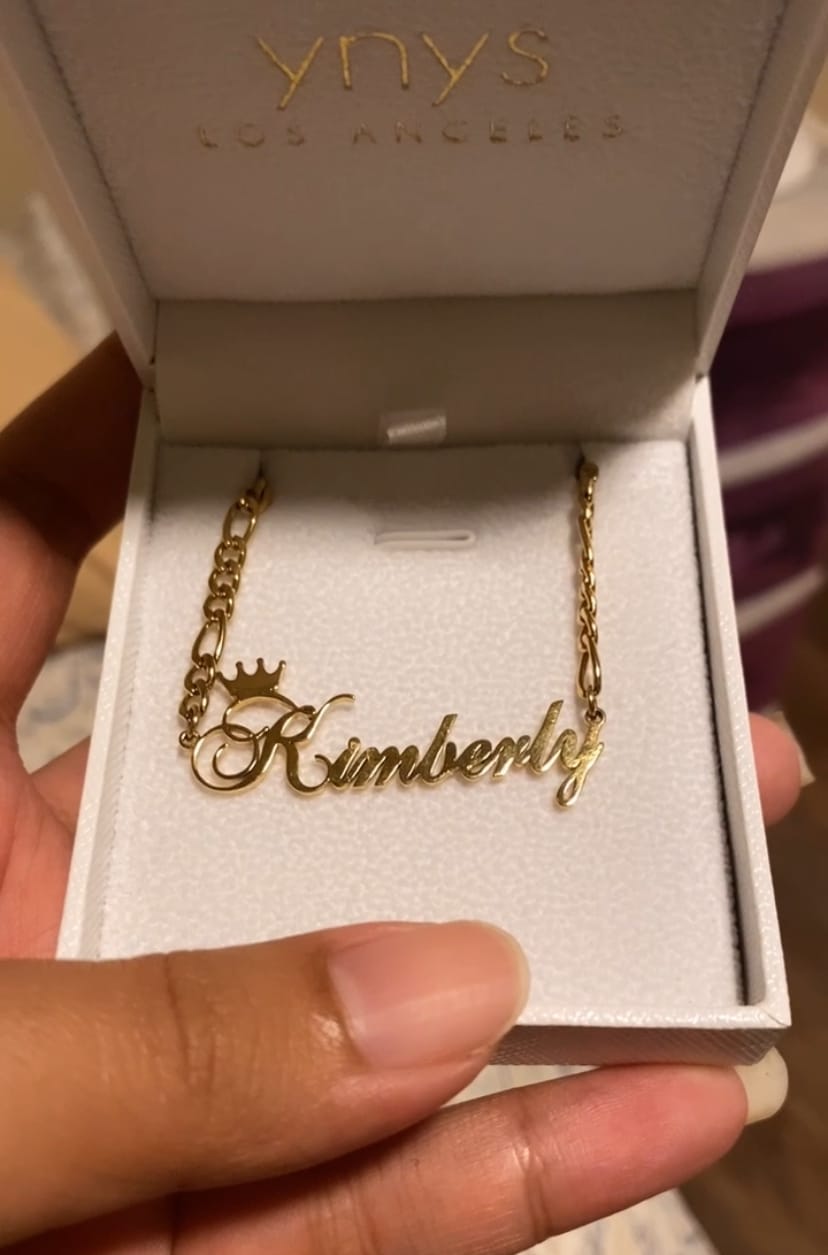 Customer photo review of Crown Name Necklace