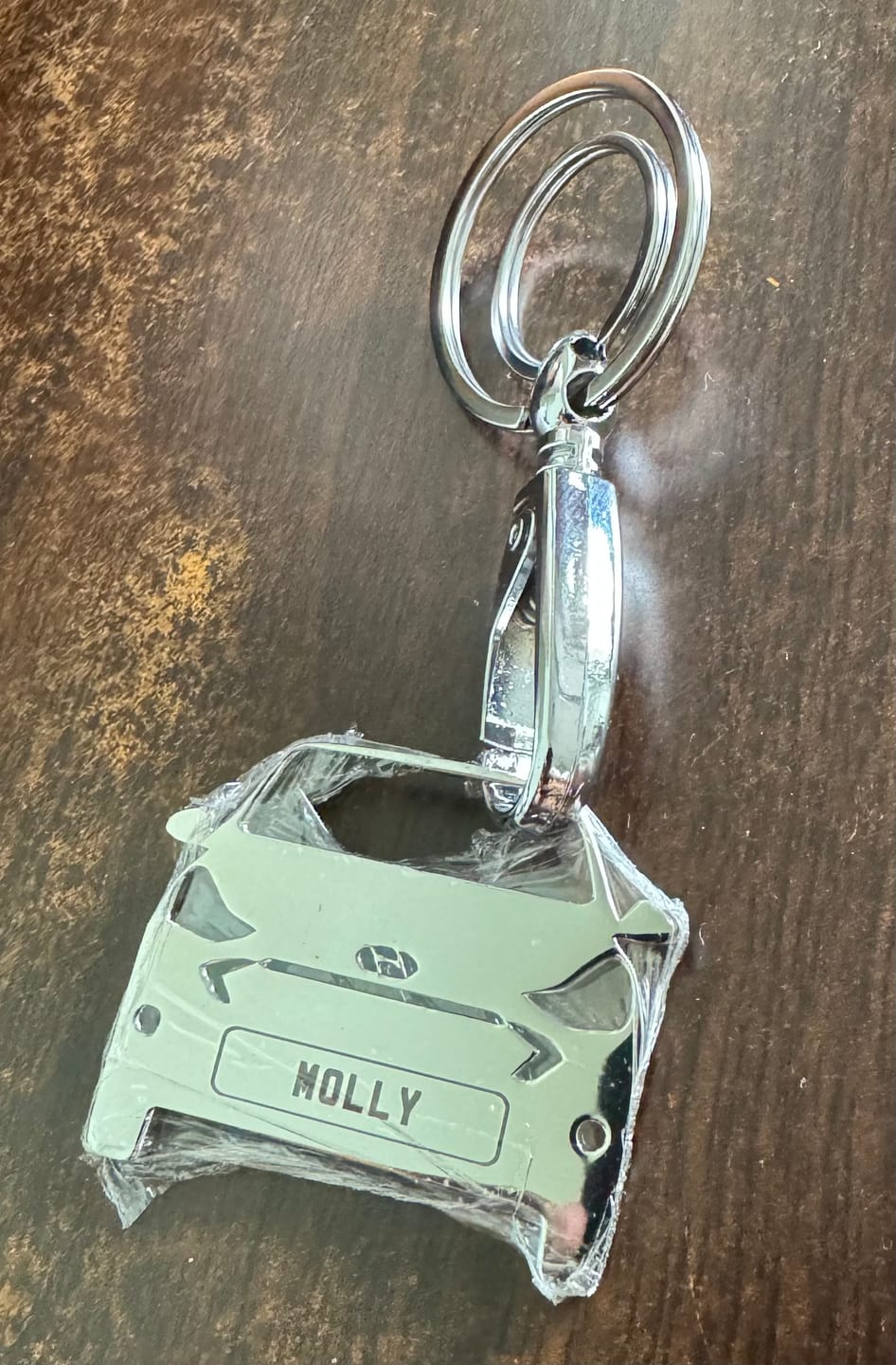 Customer photo review of Personalised Number Plate Car Keychain
