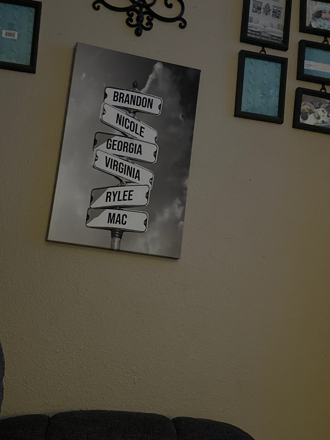 Customer photo review of NAMES ONLY STREET SIGN by Cstm Canvas
