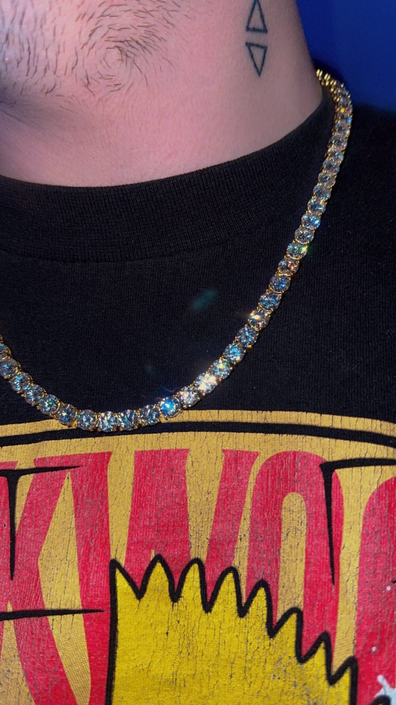 Customer photo review of Moissanite Tennis Chain 14K Gold (ALL SIZES)