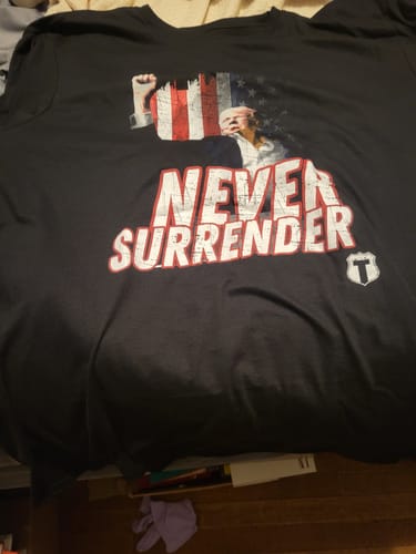 Customer photo review of Never Surrender T-Shirt