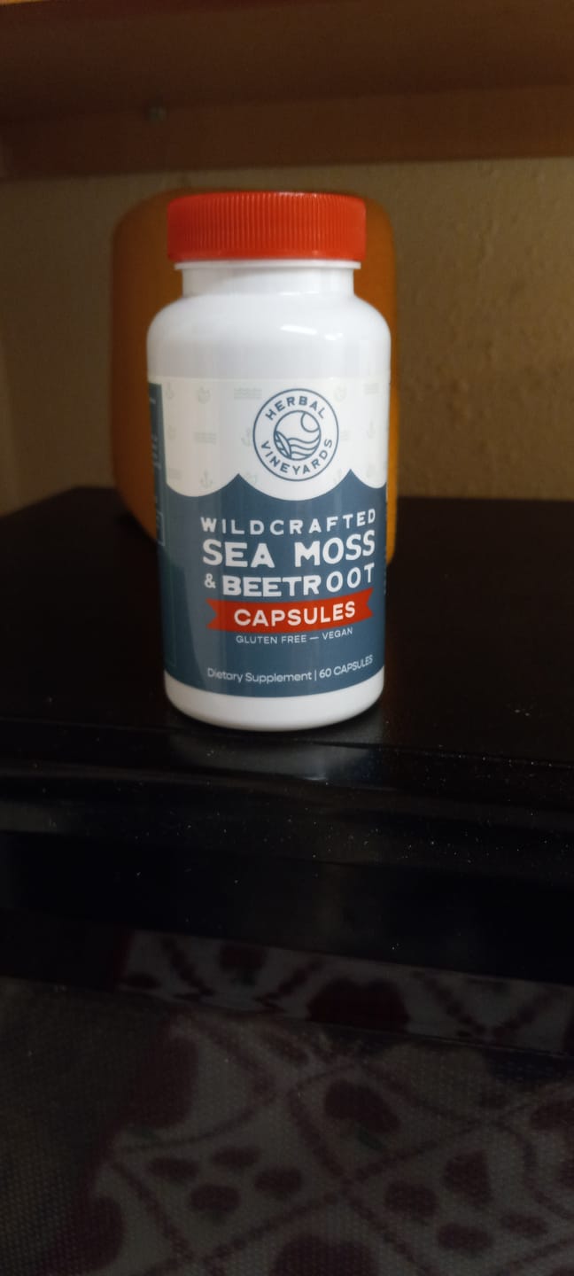 Customer photo review of Organic Sea Moss & Beet Root Capsules - 60 Count