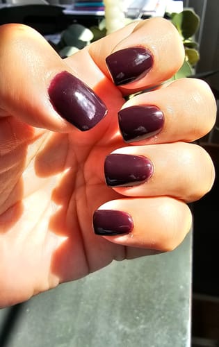 Customer photo review of D376 Asa Purple Crème Dip Powder