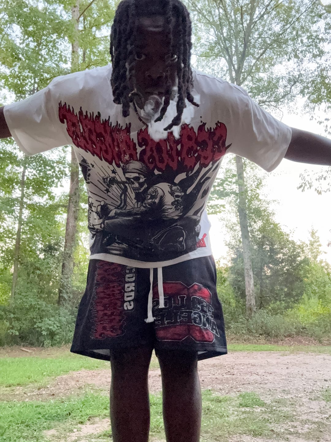 Customer photo review of Skeleton Biker T-Shirt & Sweatshorts Full Set