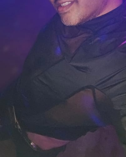 Customer photo review of Mens Mesh Patchwork See Through Bodysuit SKUK20210