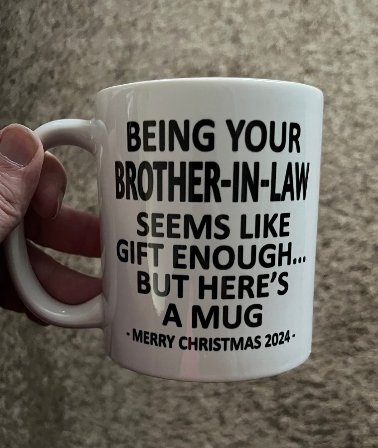 Customer photo review of Being Your Brother-In-Law Christmas Gift 2024 11oz Unique Coffee Cup Mug