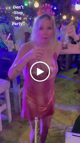 Customer video review of Gradient Pink Chain Mail Dress