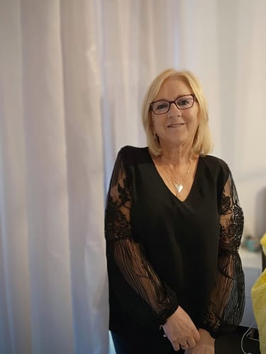 Customer photo review of Gracie | Black Top With Lace Sleeve