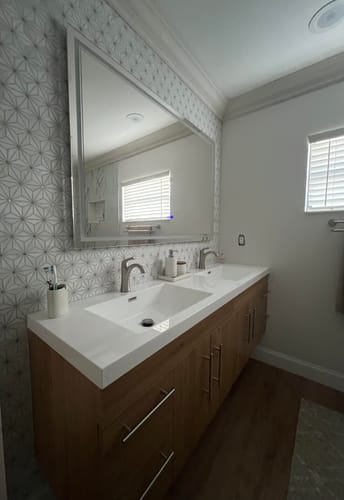 Customer photo review of Belgian Floating Vanity (24"-84")