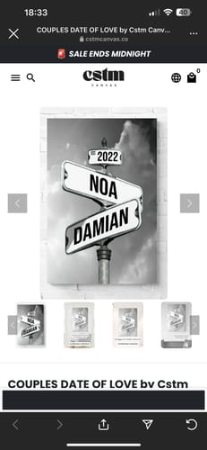 Customer photo review of COUPLES DATE OF LOVE by Cstm Canvas