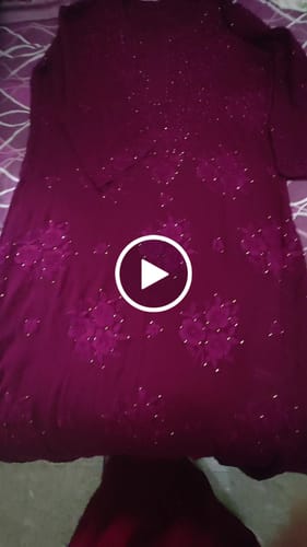 Customer video review of Hoor Deep Plum Viscose Georgette kurta