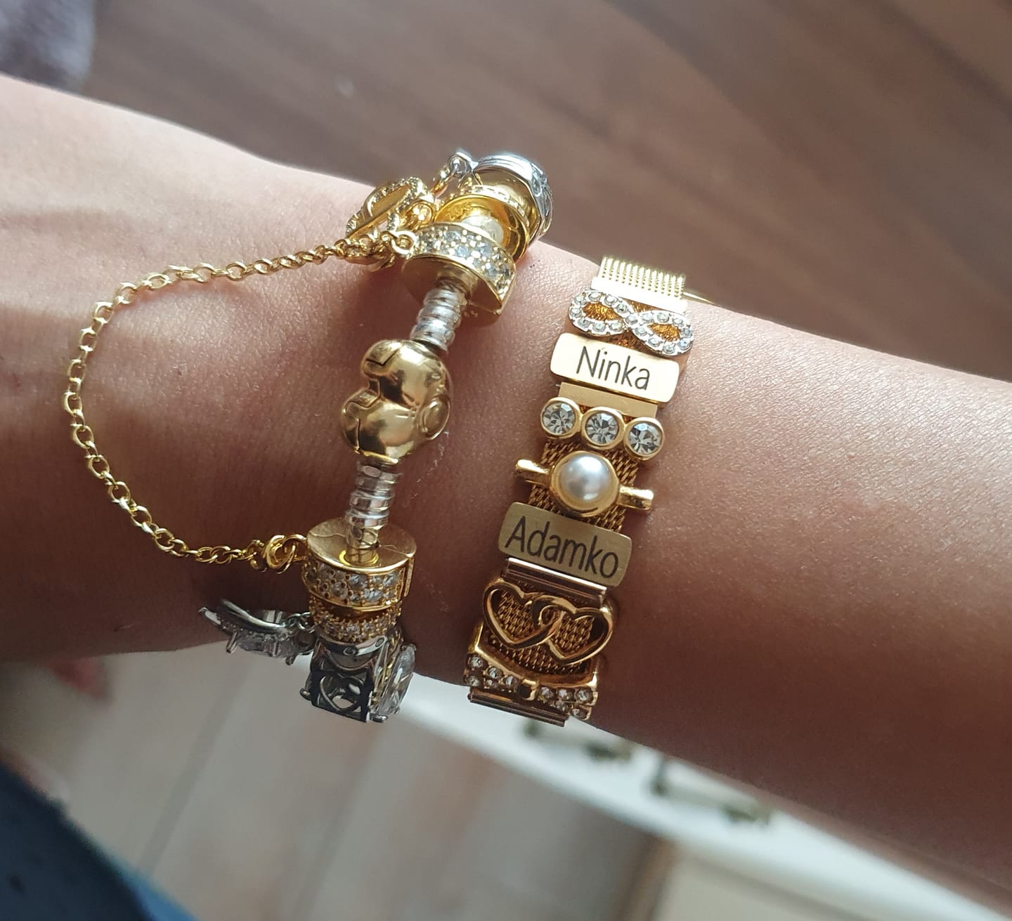 Customer photo review of Mesh bracelet gold luxe