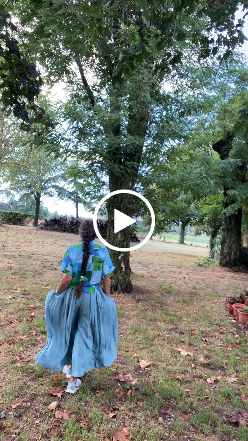 Customer video review of Pantalon Paco -  viscose/lin vert d'eau