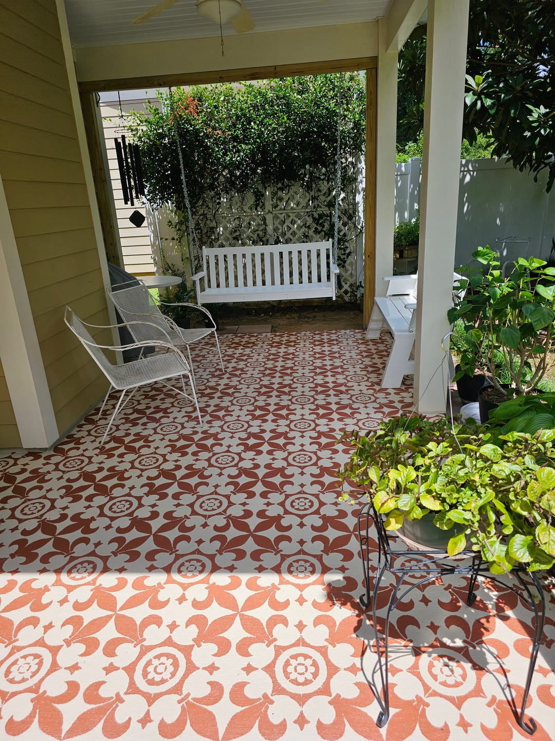 Customer photo review of Cambridge Patio Stencil - Square Slabs