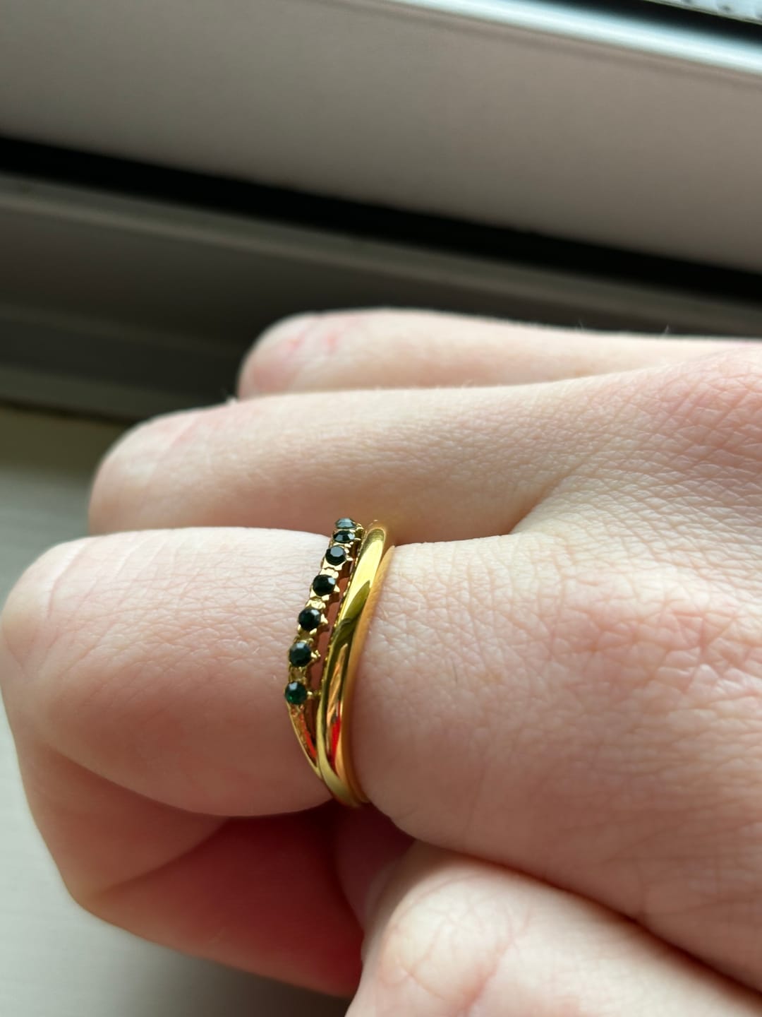 Customer photo review of Marissa Emerald Green Layered Ring
