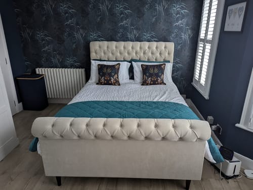 Customer photo review of Colorado Soft Cream Naple Chesterfield Sleigh Scroll Bed Frame