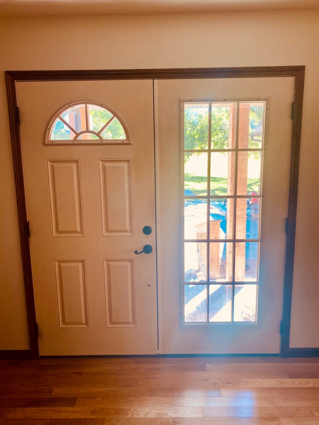 Customer photo review of ODL Clear Low-E Door Glass - 15 Light External Grille - 24" x 66" Frame Kit