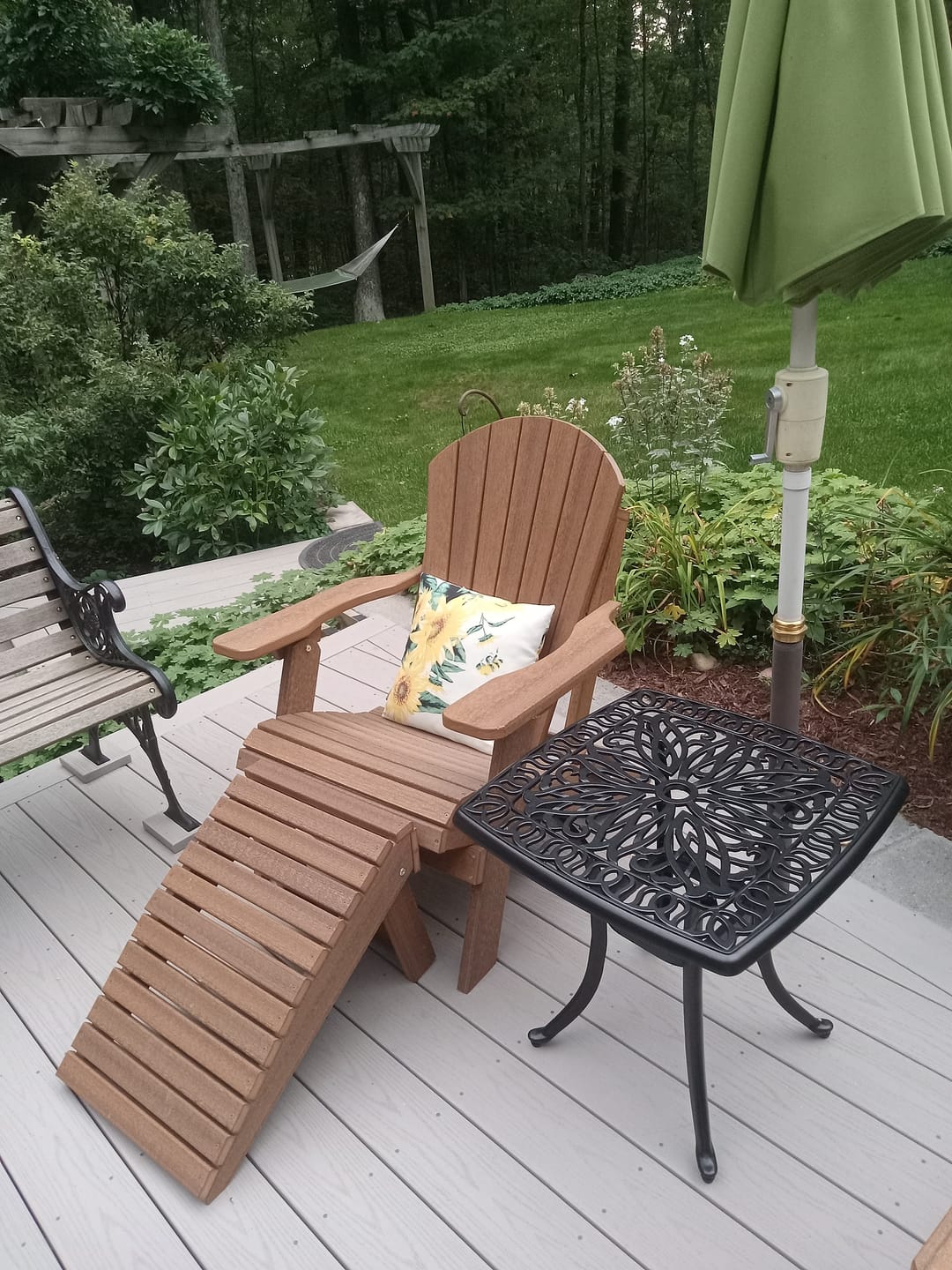 Customer photo review of DuraWeather Poly® Universal Folding Ottoman Footrest - Ships Fully Assembled