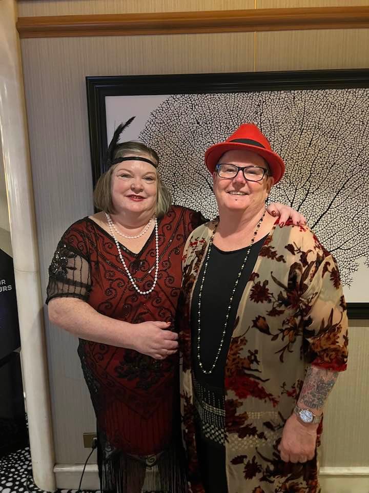 Customer photo review of 1920s Red Evelyn Plus Size Gatsby Dress