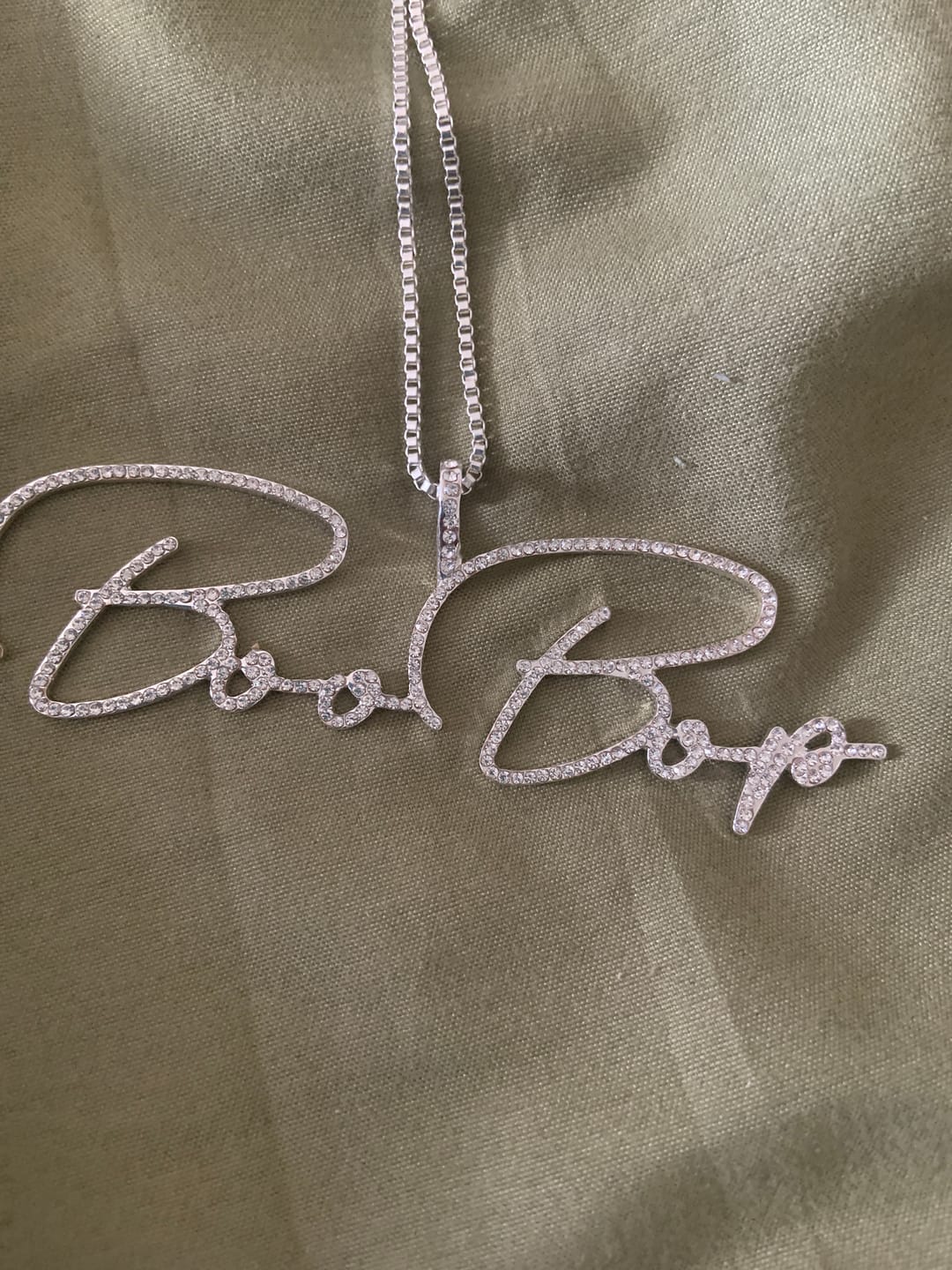 Customer photo review of Luxe Crystal Custom Pendant Necklace
