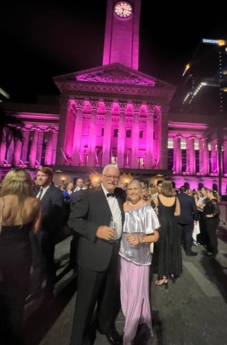 Customer photo review of Gia Silk Pants in Petal Pink