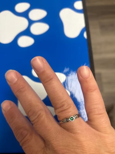 Customer photo review of For Memorial - Personalized Name & Birthstone Angel Wing Ring