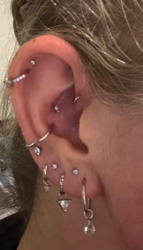 Customer photo review of Cartilage Hoop (16g)